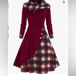Plaid Burgundy dress
